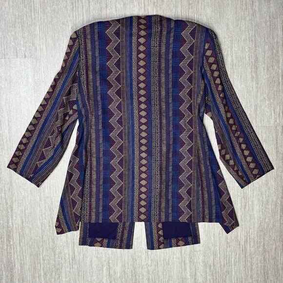 Vintage R&M Richards By Karen Kwong Clasp Closure Tunic Sz 18 Long Sleeve Top - Picture 3 of 9